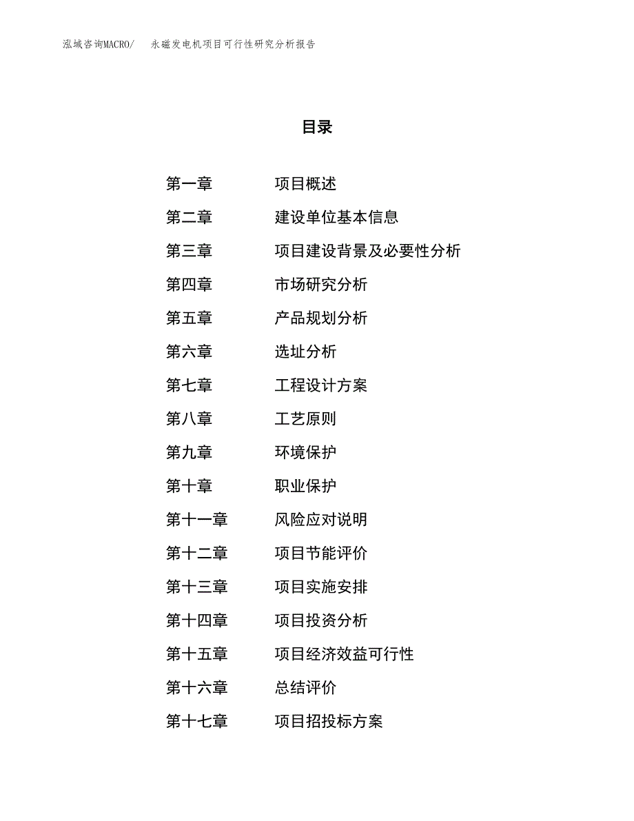 项目公示_永磁发电机项目可行性研究分析报告.docx_第1页