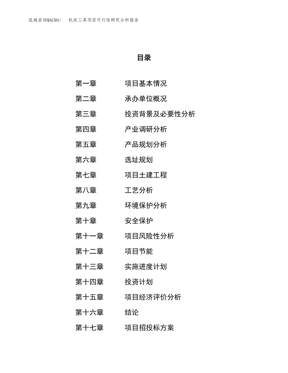 项目公示_机床工具项目可行性研究分析报告.docx_第1页