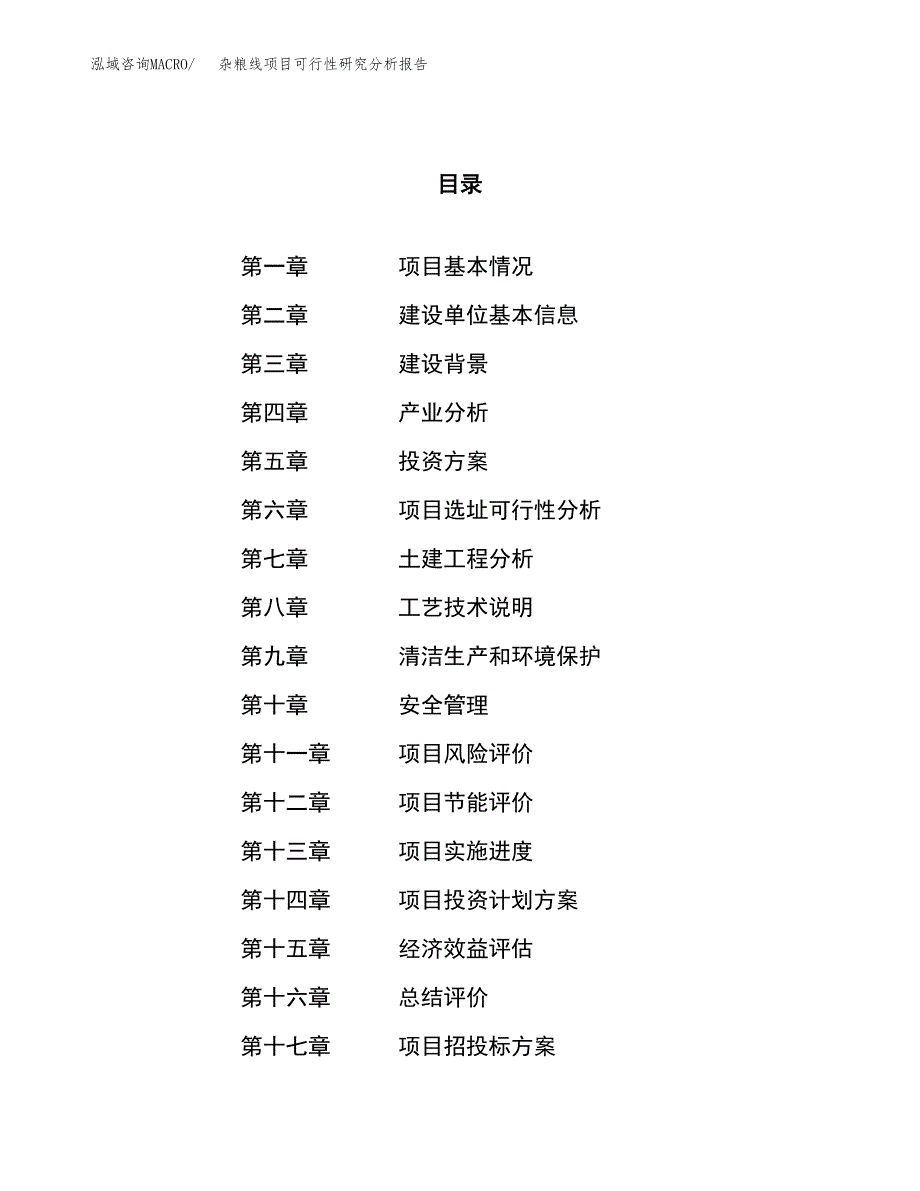 项目公示_杂粮线项目可行性研究分析报告.docx_第1页