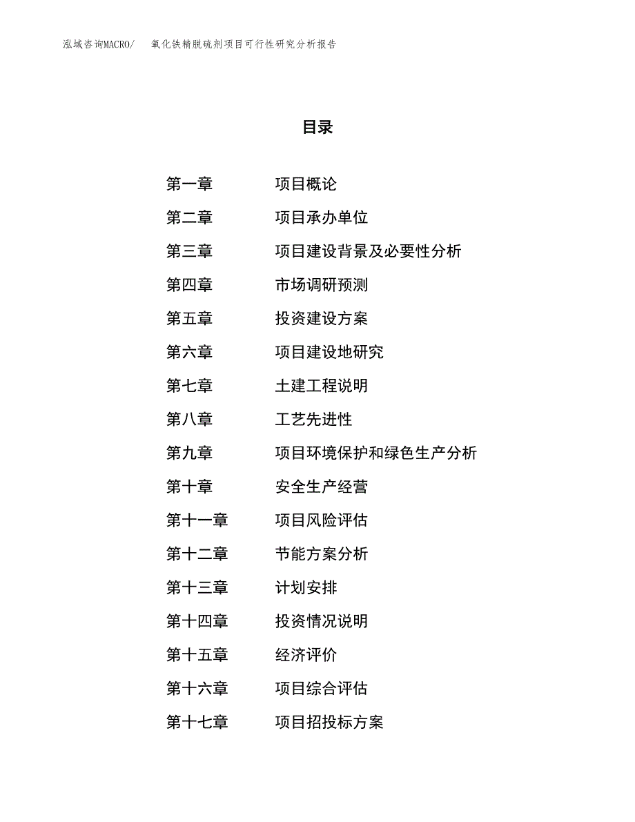 项目公示_氧化铁精脱硫剂项目可行性研究分析报告.docx_第1页