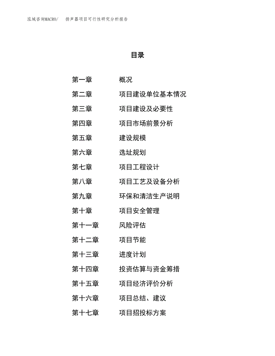 项目公示_扬声器项目可行性研究分析报告.docx_第1页