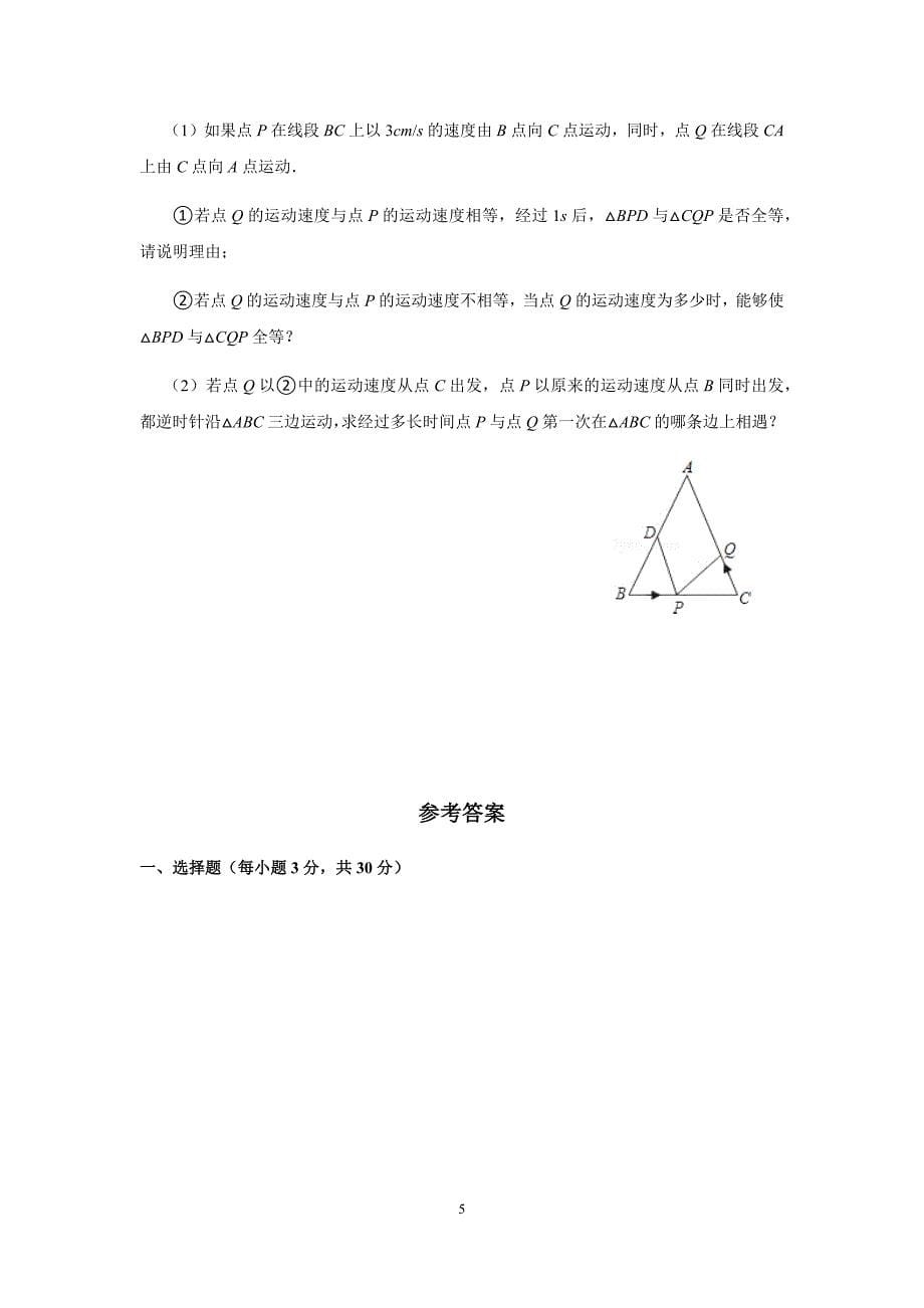 八年级数学全等三角形经典例题练习及解析_第5页