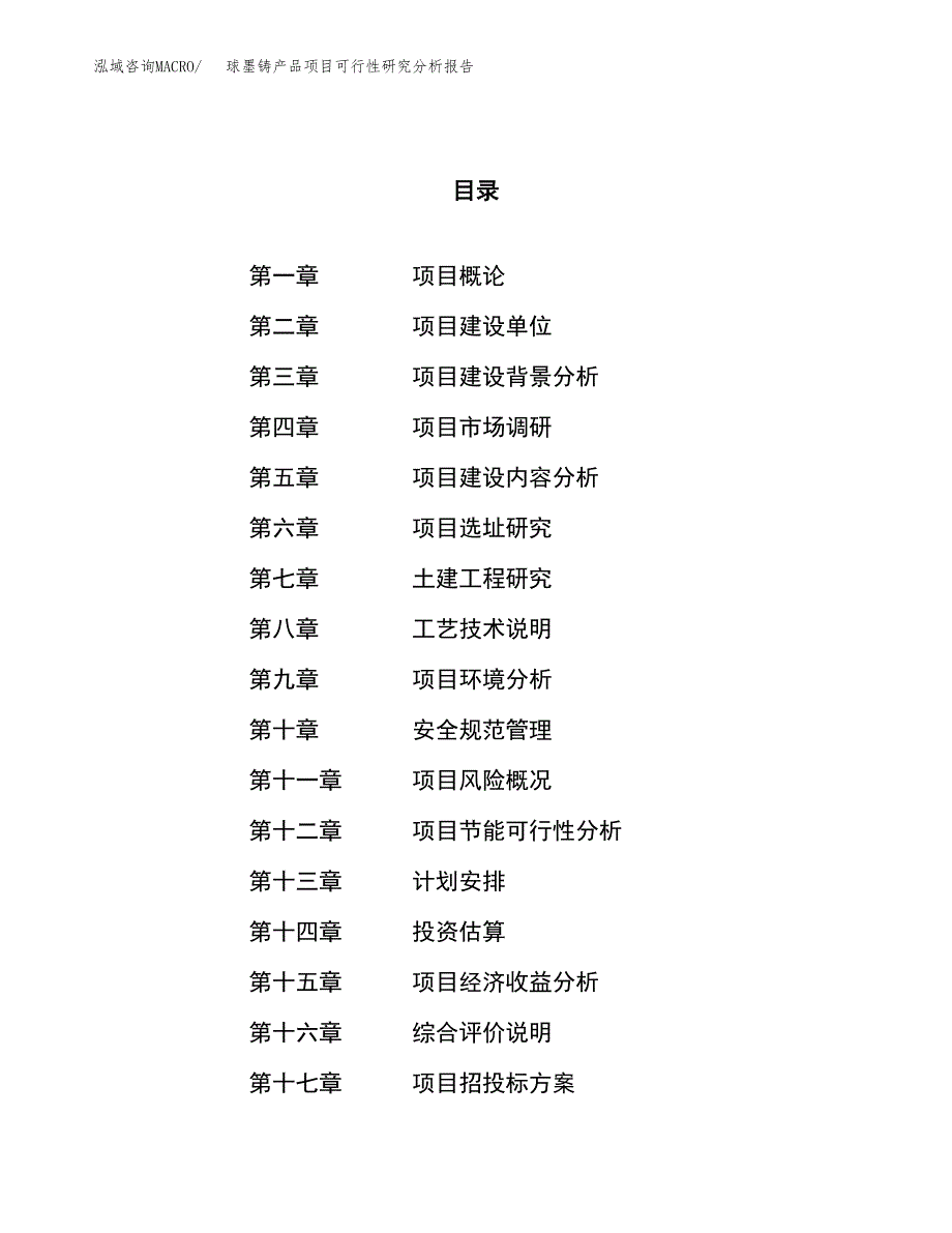 项目公示_球墨铸产品项目可行性研究分析报告.docx_第1页