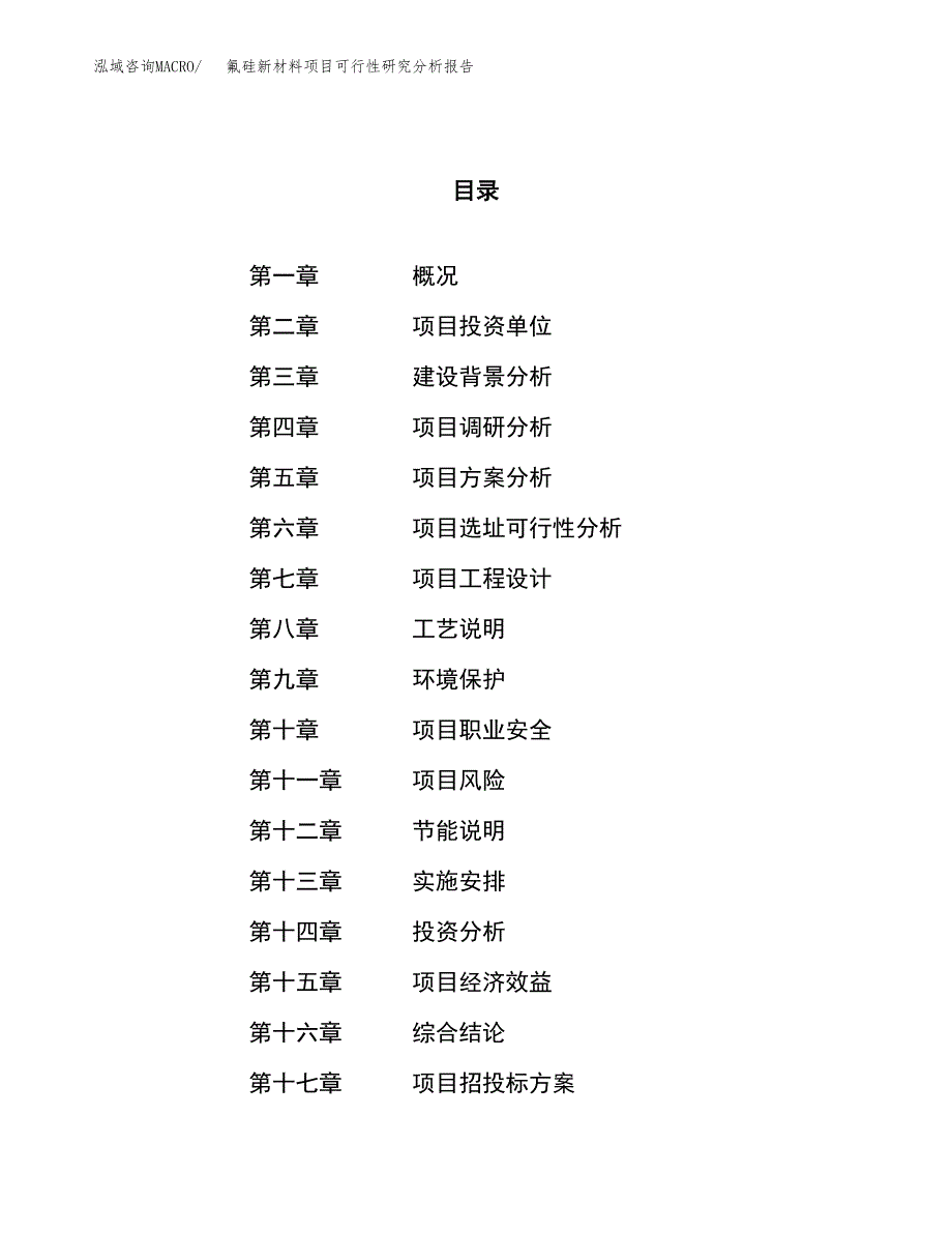 项目公示_氟硅新材料项目可行性研究分析报告.docx_第1页