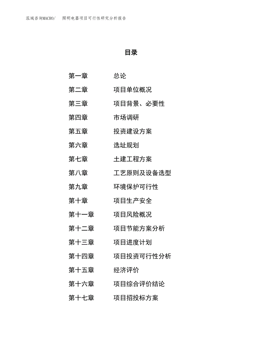 项目公示_照明电器项目可行性研究分析报告.docx_第1页