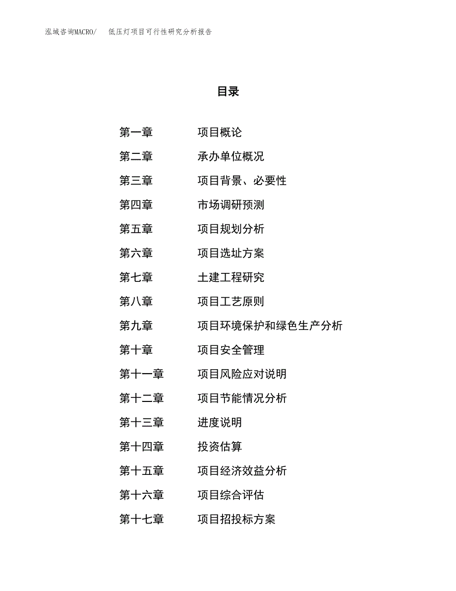 项目公示_低压灯项目可行性研究分析报告.docx_第1页