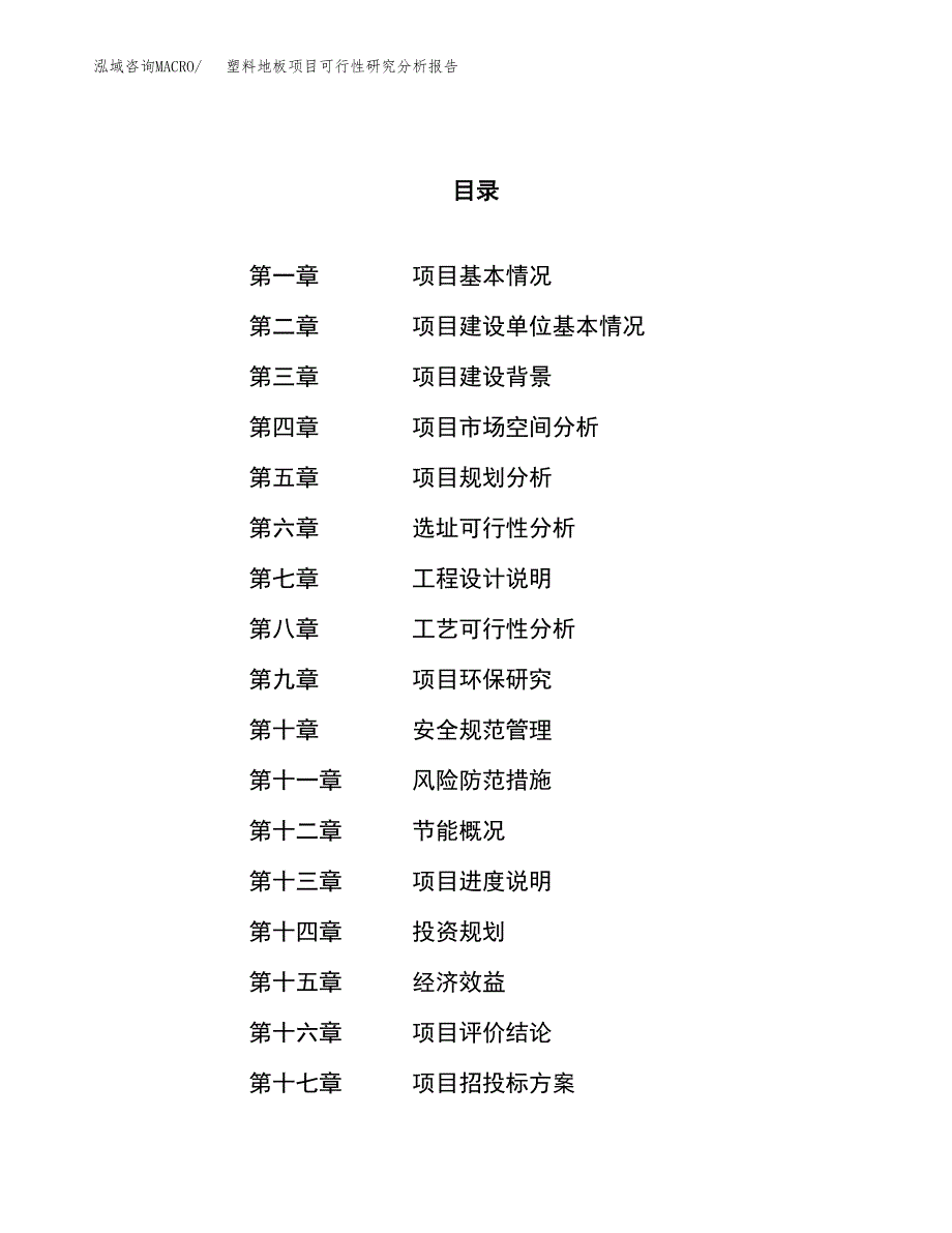 项目公示_塑料地板项目可行性研究分析报告.docx_第1页