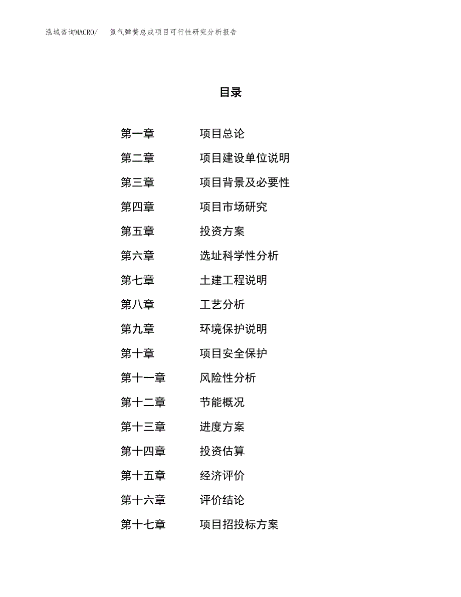 项目公示_氮气弹簧总成项目可行性研究分析报告.docx_第1页