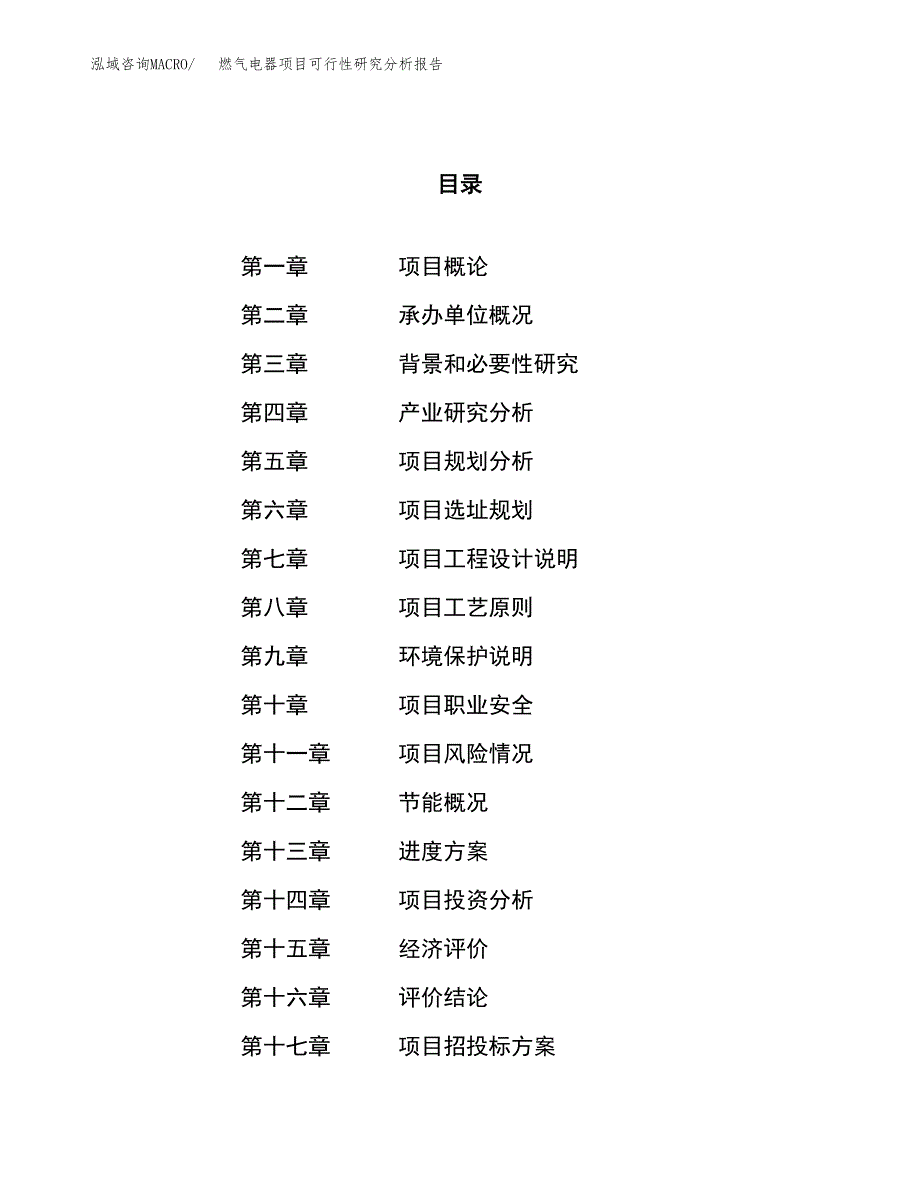 项目公示_燃气电器项目可行性研究分析报告.docx_第1页