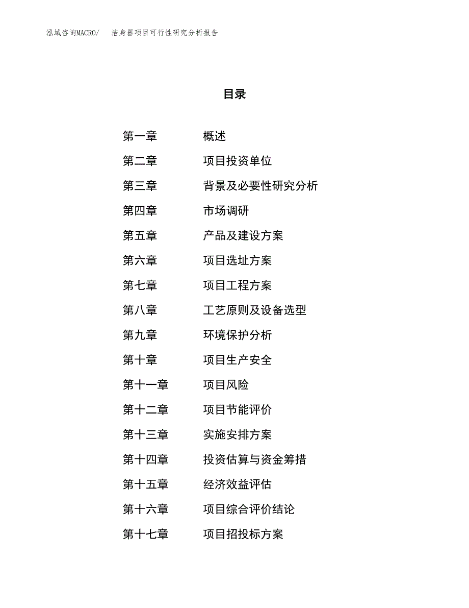 项目公示_洁身器项目可行性研究分析报告.docx_第1页