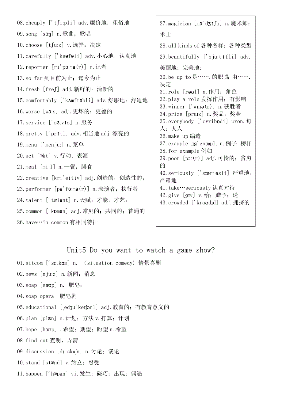 2017新人教版八年级上册英语单词表(含音标).doc_第4页