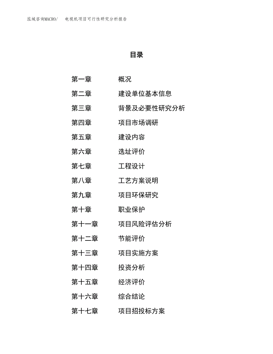 项目公示_电视机项目可行性研究分析报告.docx_第1页