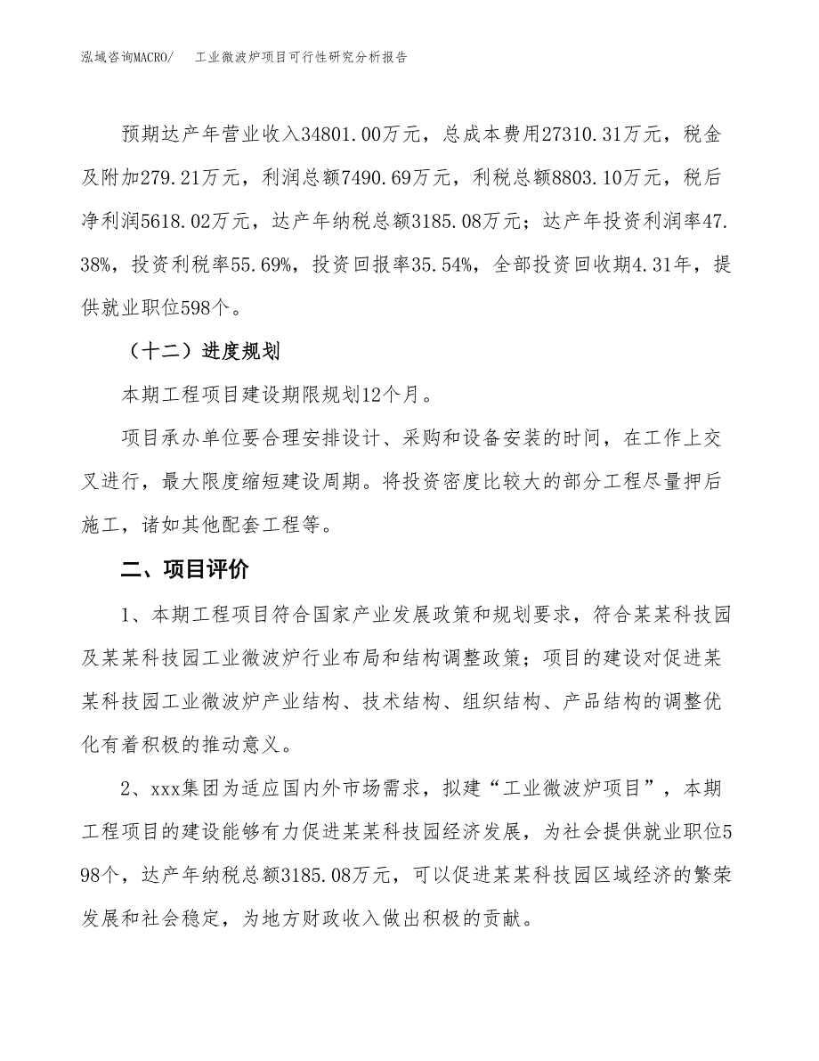 项目公示_工业微波炉项目可行性研究分析报告.docx_第4页