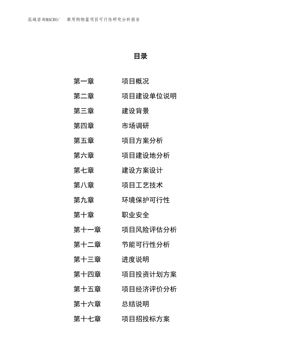 项目公示_商用购物篮项目可行性研究分析报告.docx_第1页