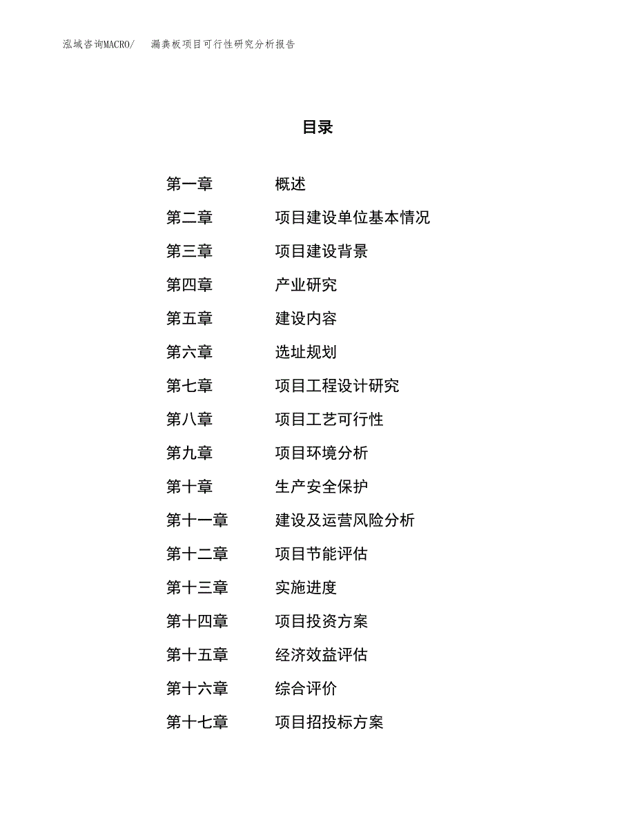 项目公示_漏粪板项目可行性研究分析报告.docx_第1页