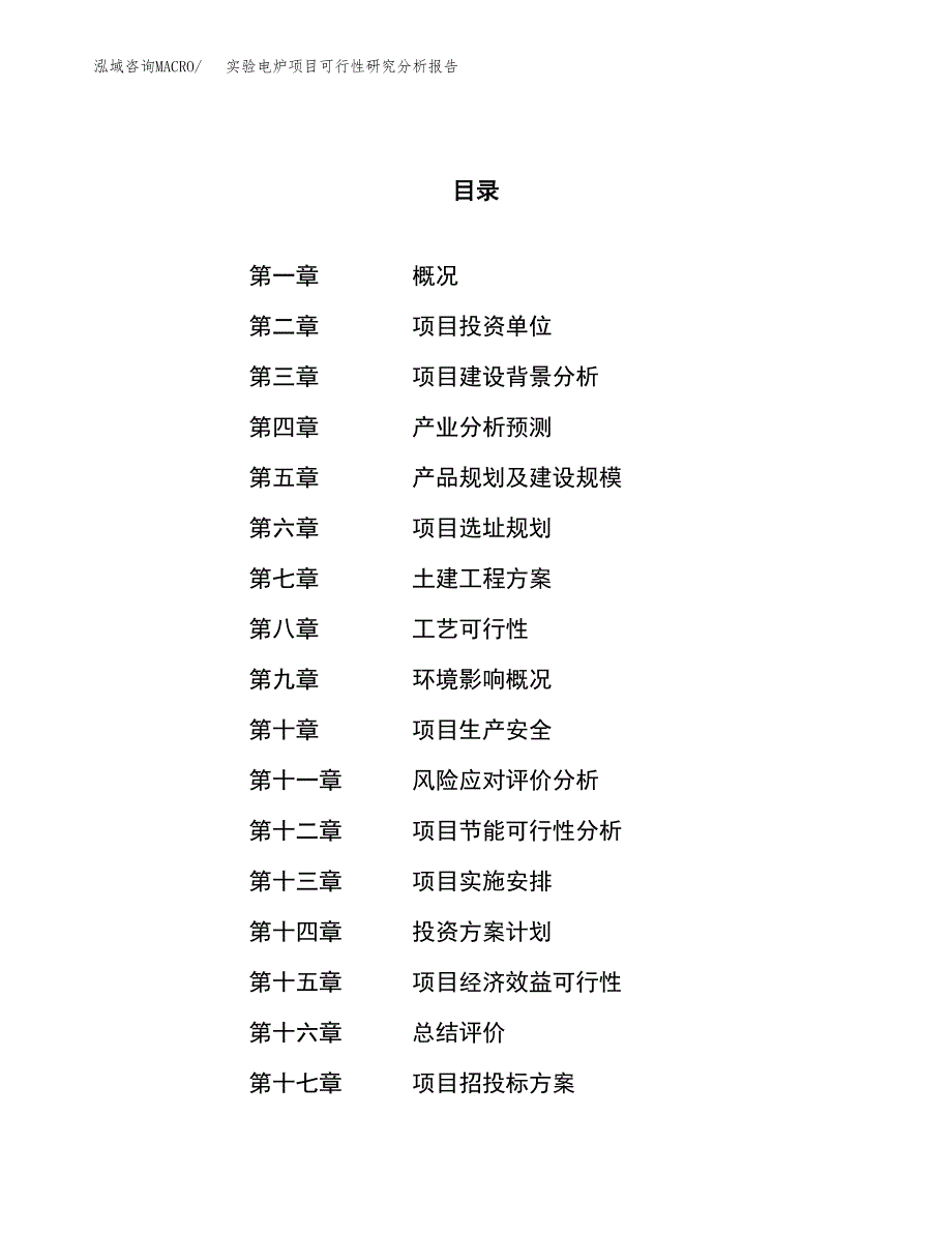 项目公示_实验电炉项目可行性研究分析报告.docx_第1页