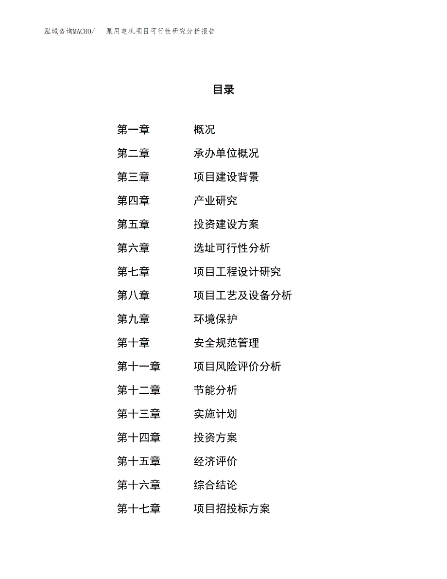 项目公示_泵用电机项目可行性研究分析报告.docx_第1页