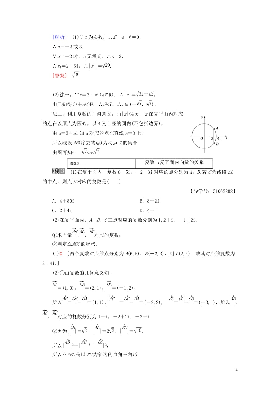 2018年秋高中数学 第三章 数系的扩充与复数的引入 3.1 数系的扩充与复数的概念 3.1.2 复数的几何意义学案 新人教a版选修2-2_第4页