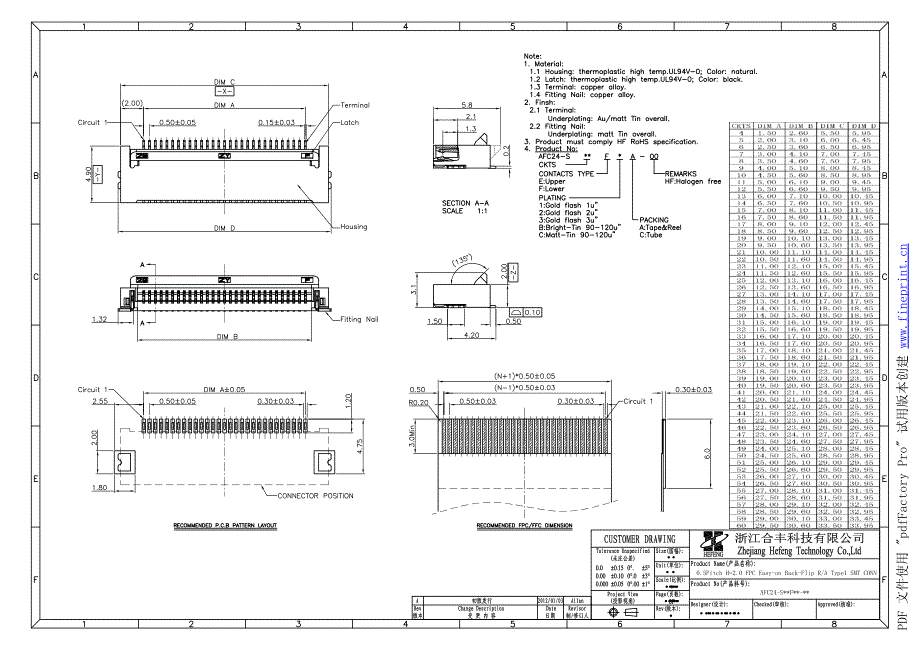 0.5mm翻盖FPC座子规格书.pdf_第2页