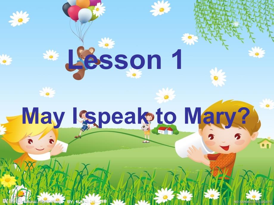 2016春五年级英语下册 lesson 1《may i speak to mary》课件3 科普版_第1页