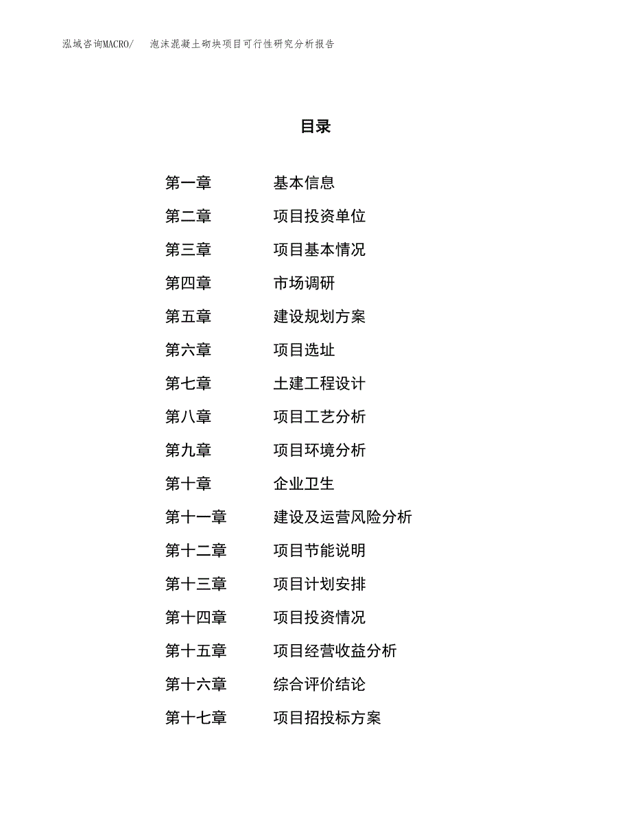 项目公示_泡沫混凝土砌块项目可行性研究分析报告.docx_第1页