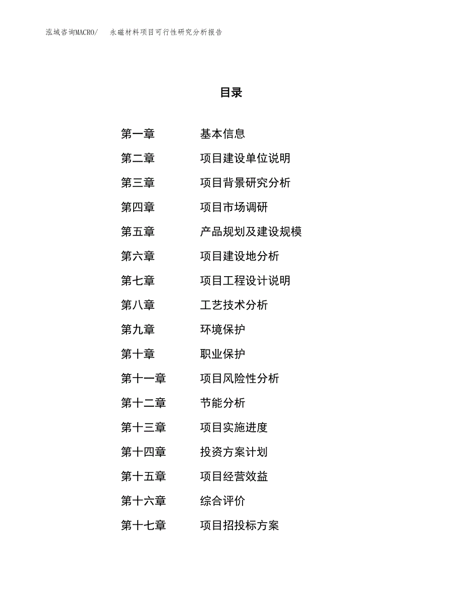 项目公示_永磁材料项目可行性研究分析报告.docx_第1页