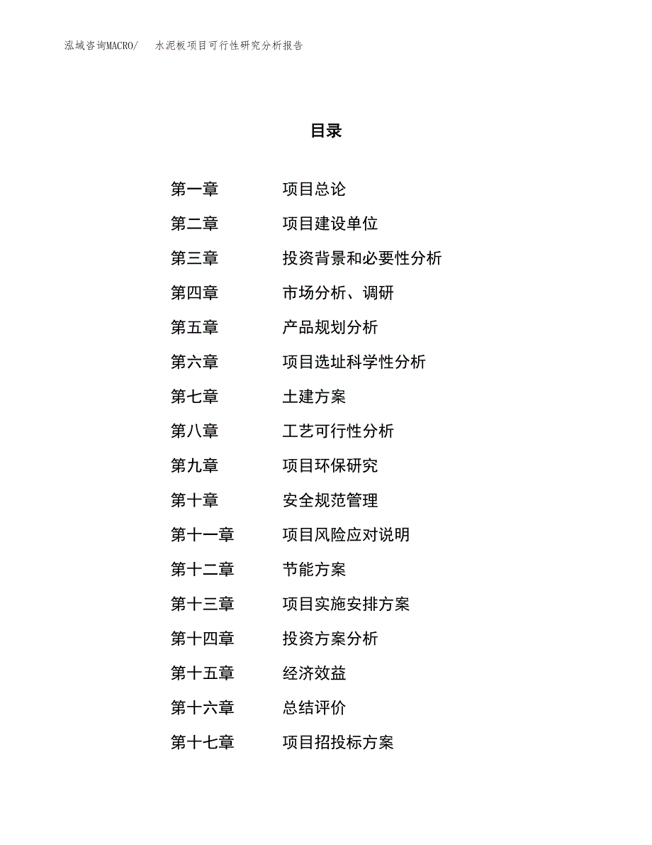 项目公示_水泥板项目可行性研究分析报告.docx_第1页