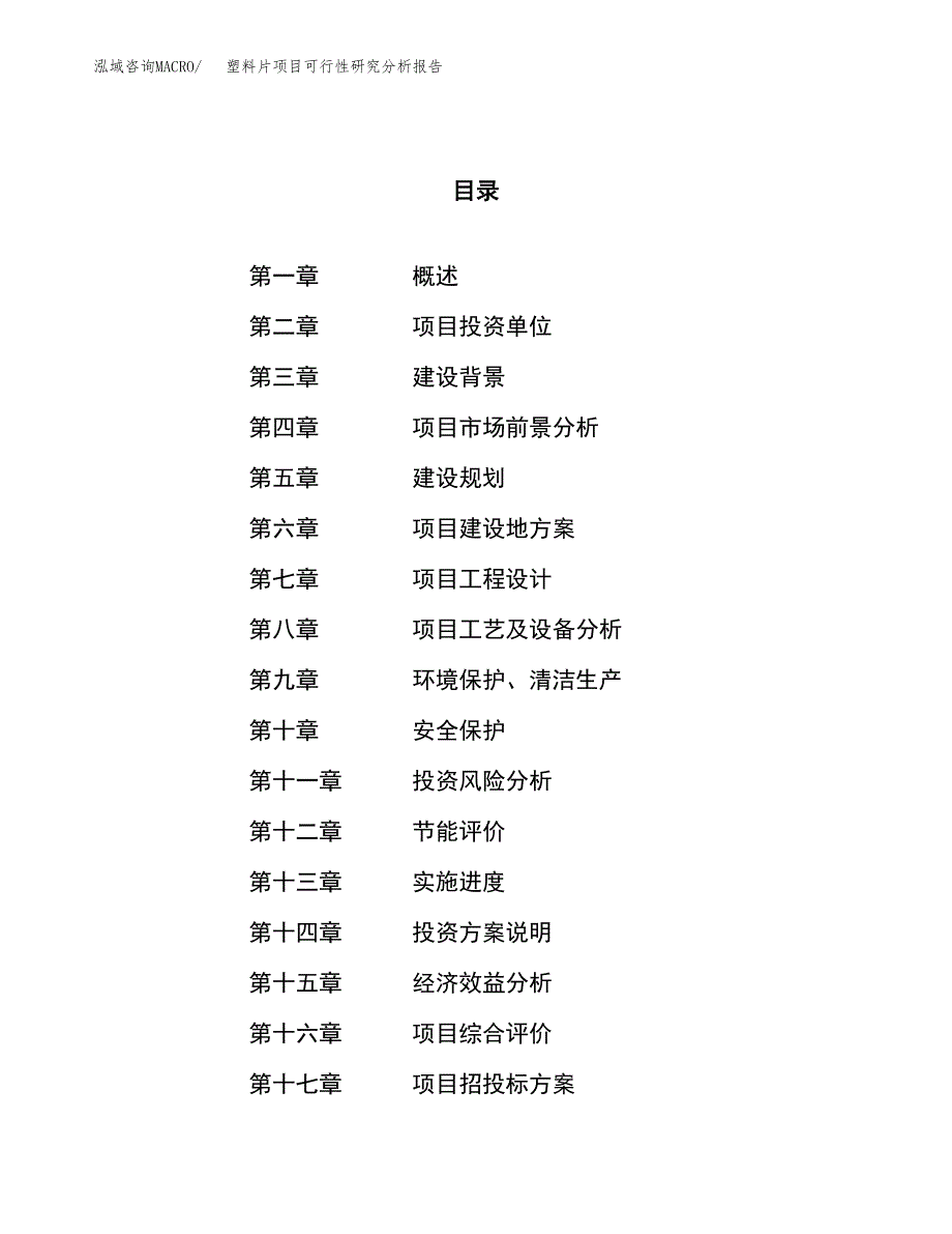 项目公示_塑料片项目可行性研究分析报告.docx_第1页