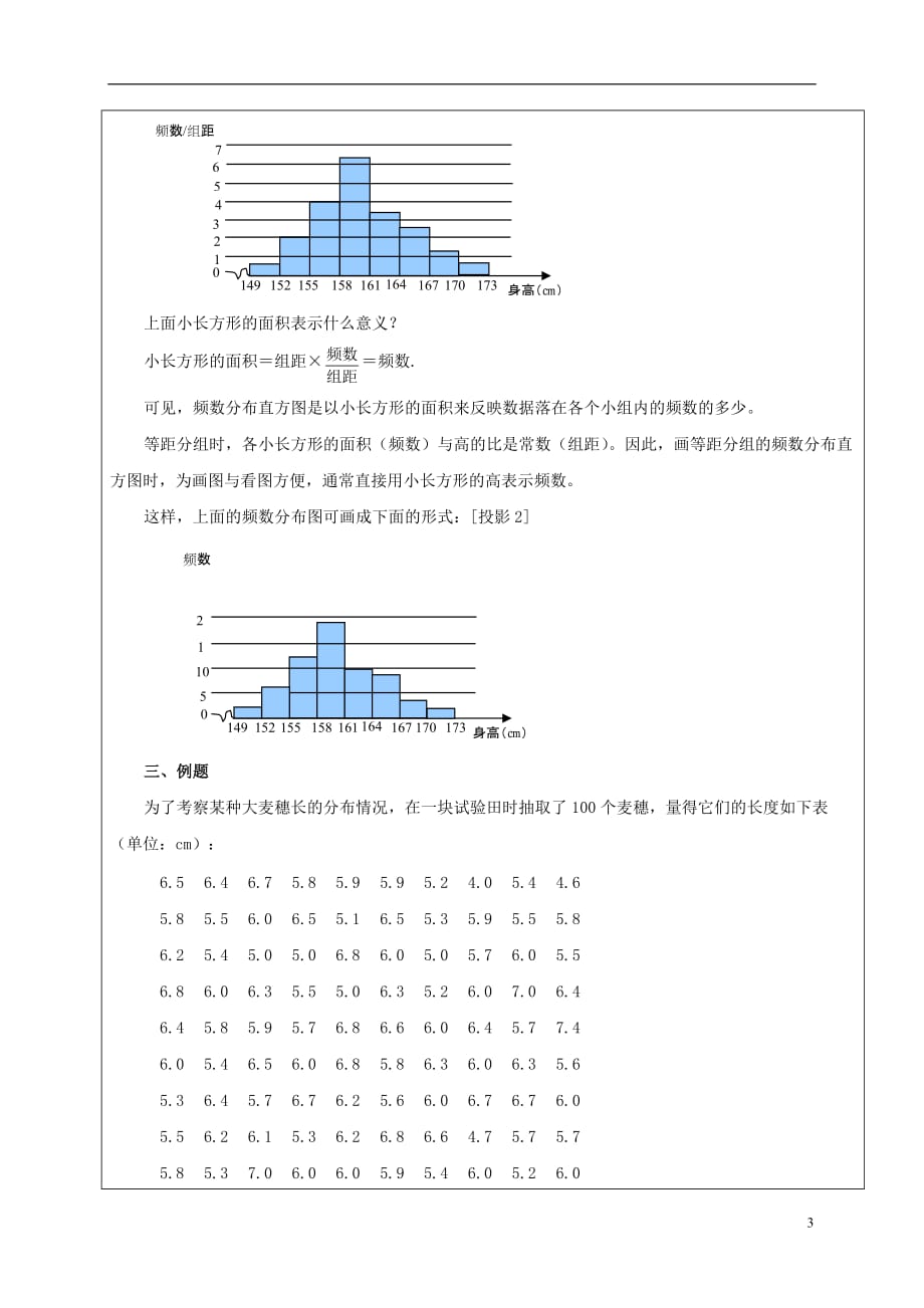 2017学年六年级数学下册 10.2 直方图教案 新人教版五四制_第3页