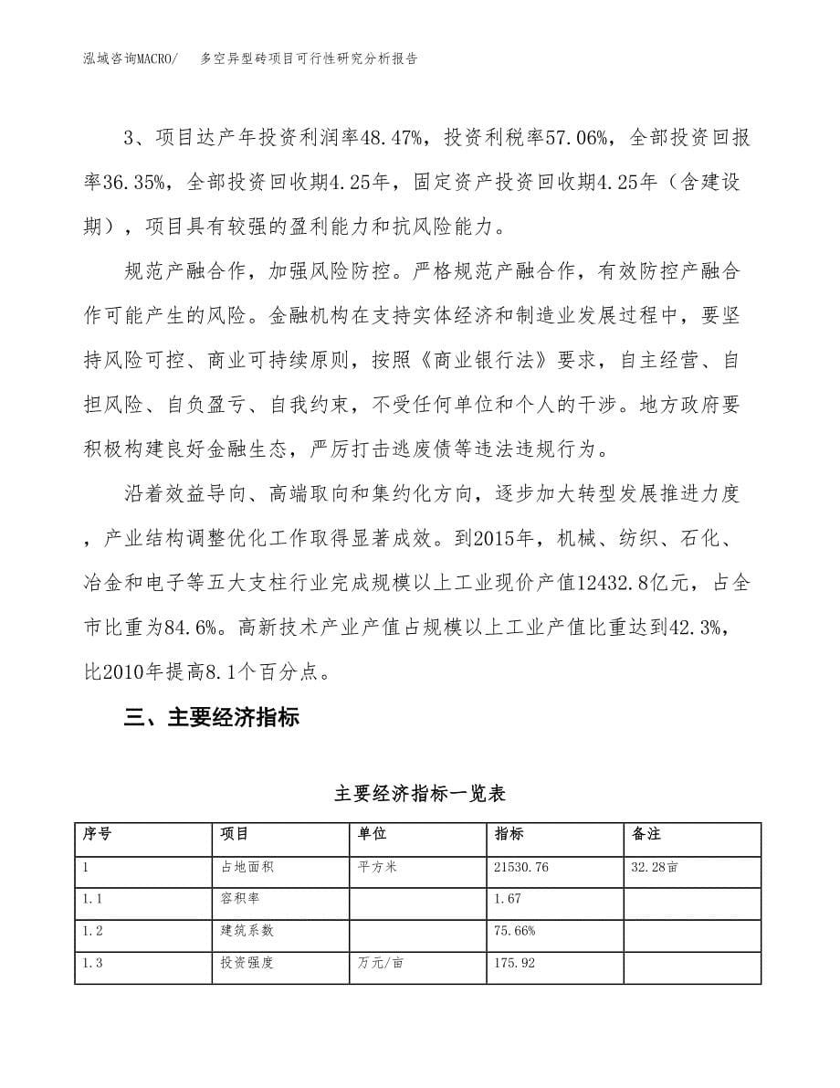 项目公示_多空异型砖项目可行性研究分析报告.docx_第5页