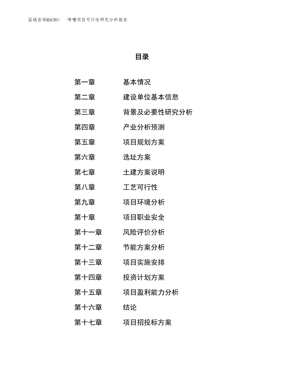 项目公示_喷嘴项目可行性研究分析报告.docx_第1页