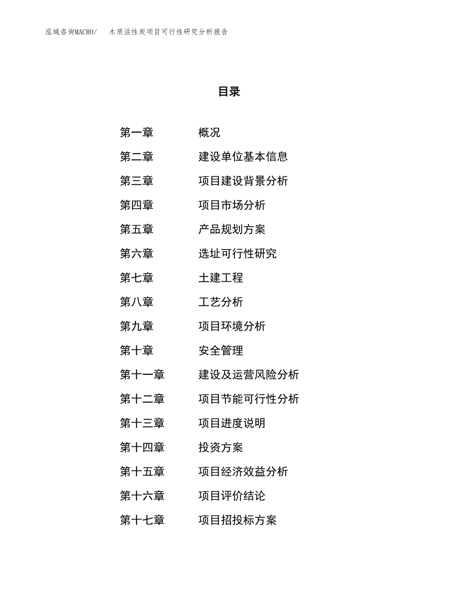 项目公示_木质活性炭项目可行性研究分析报告.docx_第1页