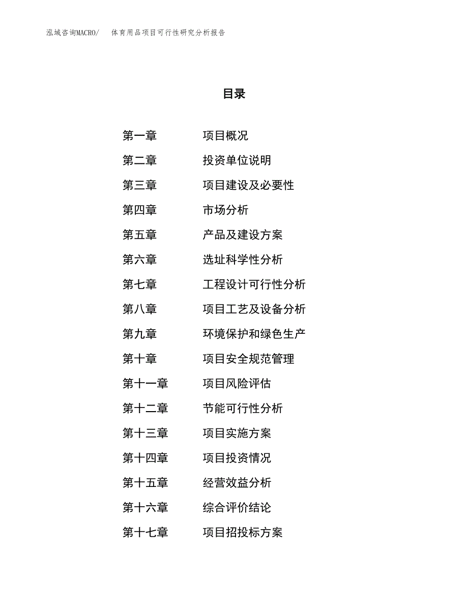 项目公示_体育用品项目可行性研究分析报告.docx_第1页