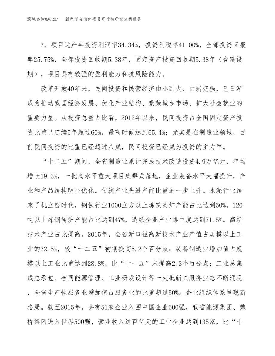 项目公示_新型复合墙体项目可行性研究分析报告.docx_第5页