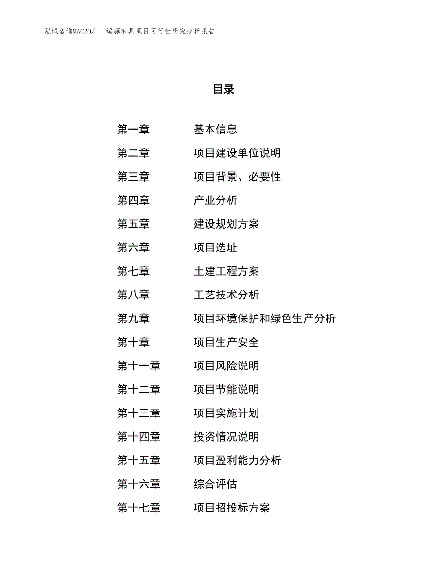 项目公示_编藤家具项目可行性研究分析报告.docx_第1页