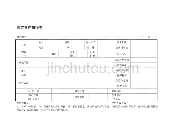 固定资产盘点及业务调研表9_第1页