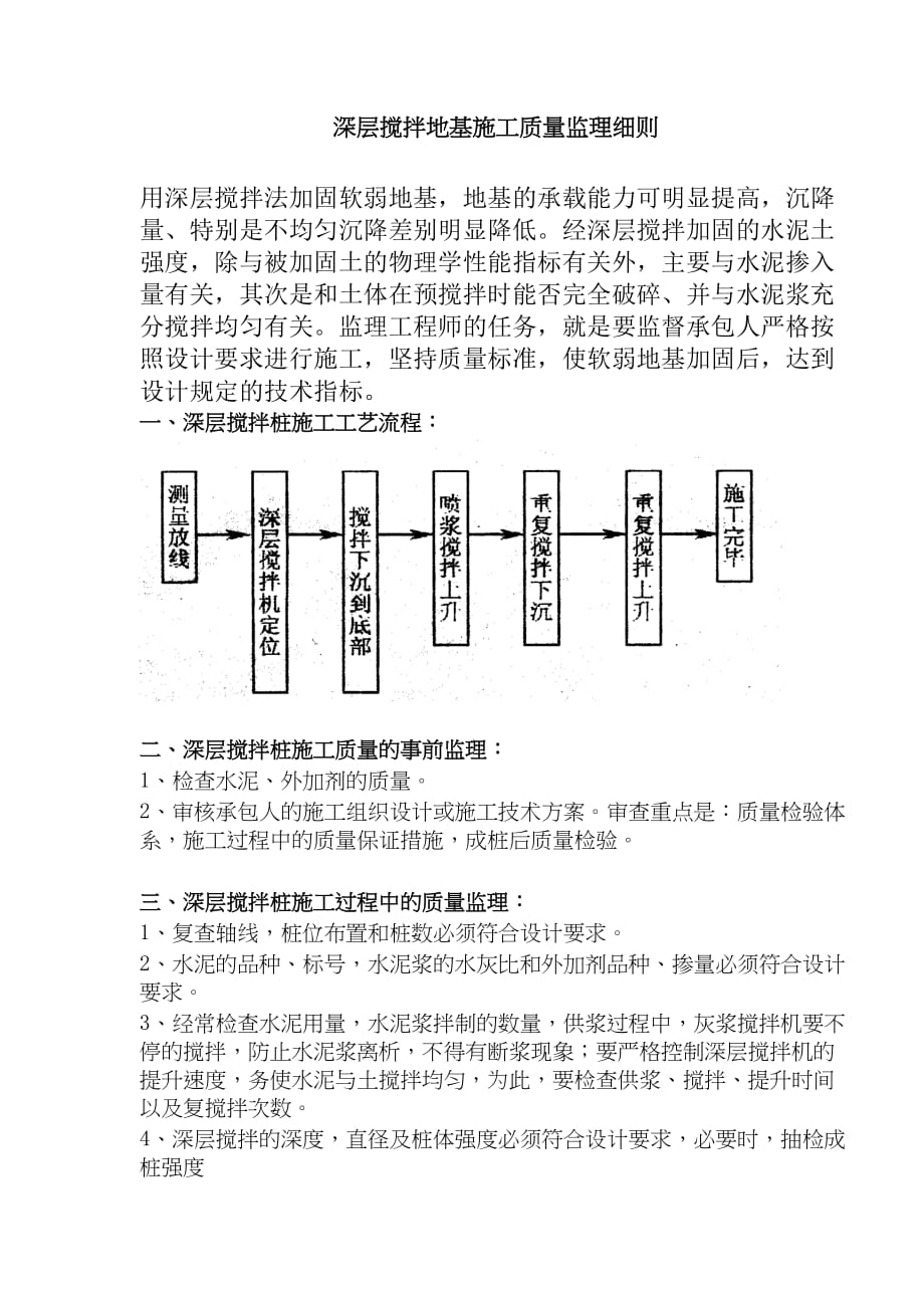 搅拌地基施工质量监理细则_第1页