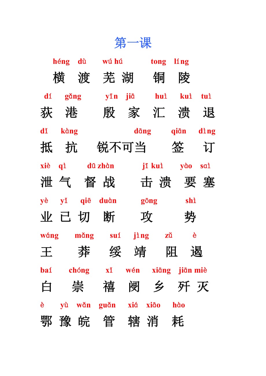 八年级语文上册第一单元生字词整理_第1页