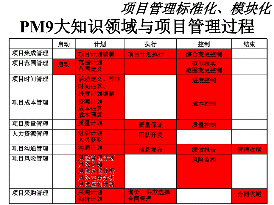 pm9大知识领域与项目管理过程_第1页