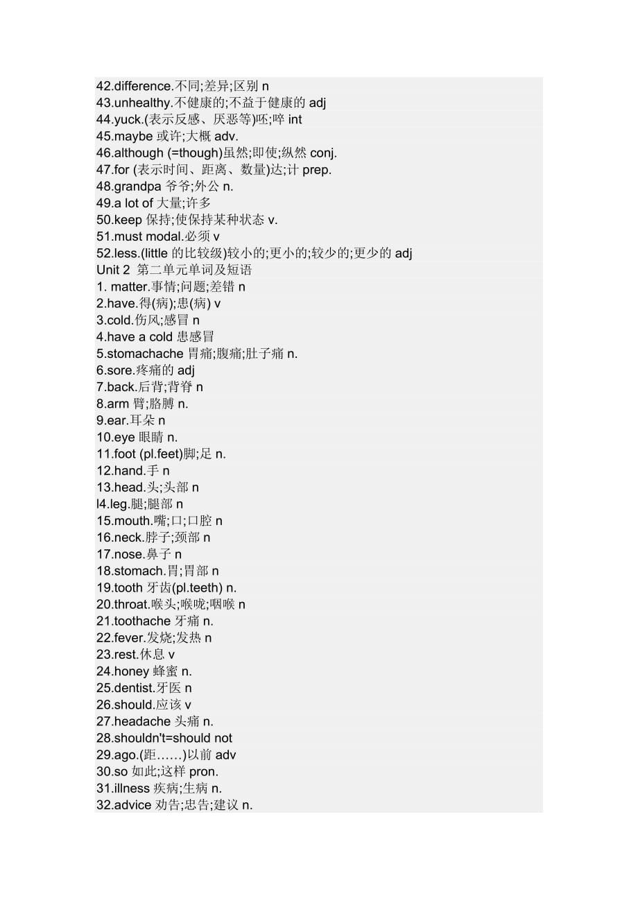 人教版八年级上册英语单词表(带汉语完整版)_第2页