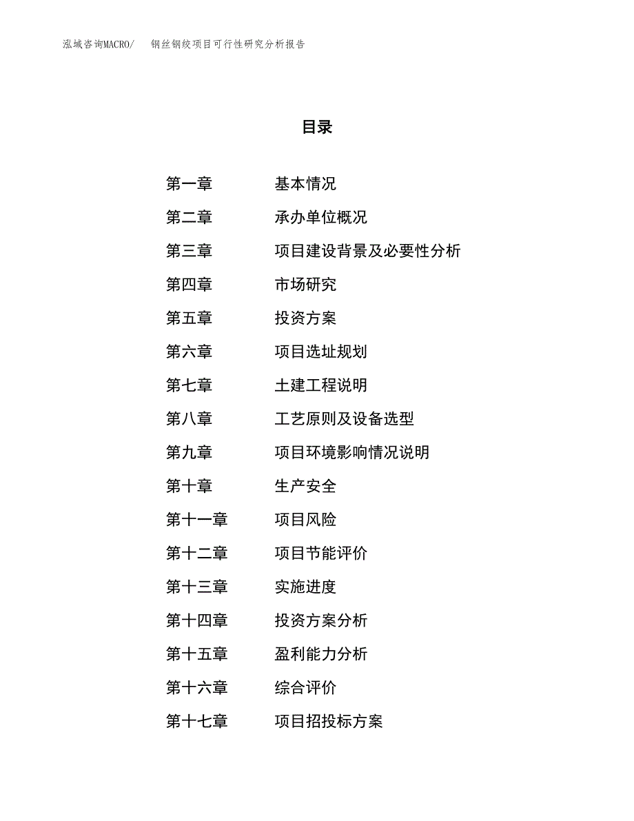 项目公示_钢丝钢绞项目可行性研究分析报告.docx_第1页