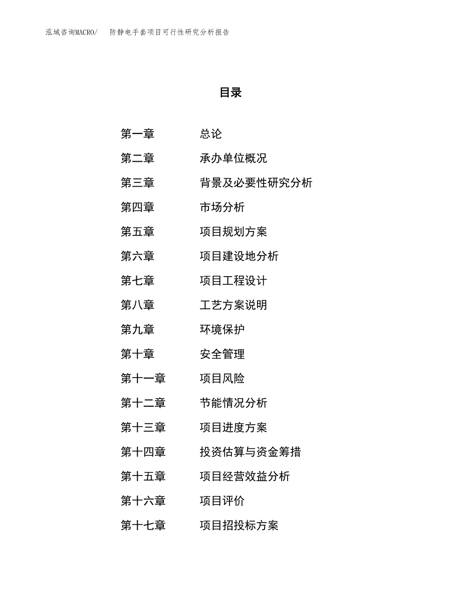 项目公示_防静电手套项目可行性研究分析报告.docx_第1页