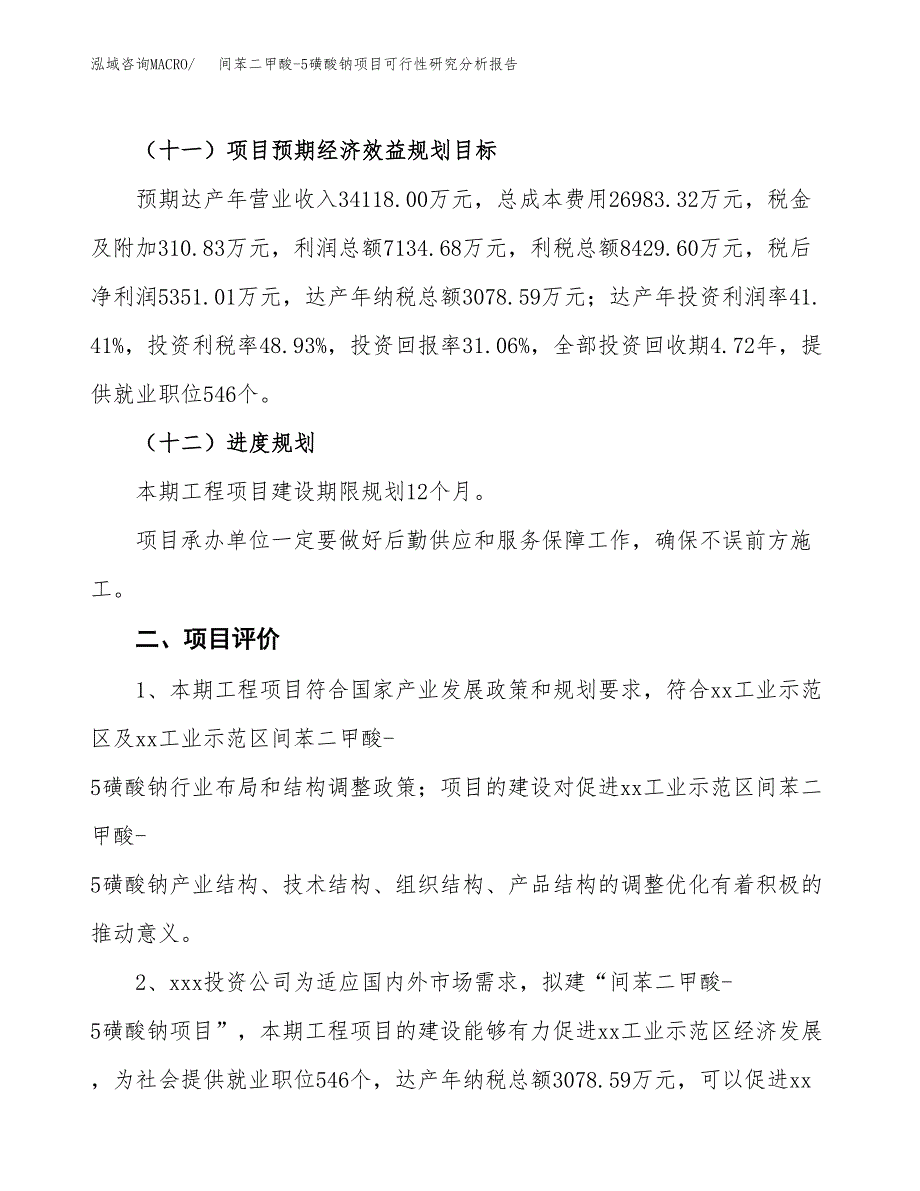 项目公示_间苯二甲酸-5磺酸钠项目可行性研究分析报告.docx_第4页