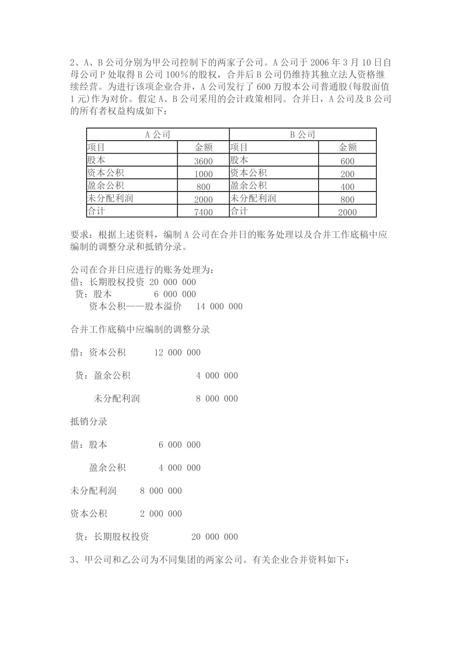 高级财务会计网上作业试题_第3页