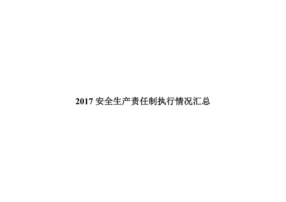 某公司安全生产责任制执行情况汇总