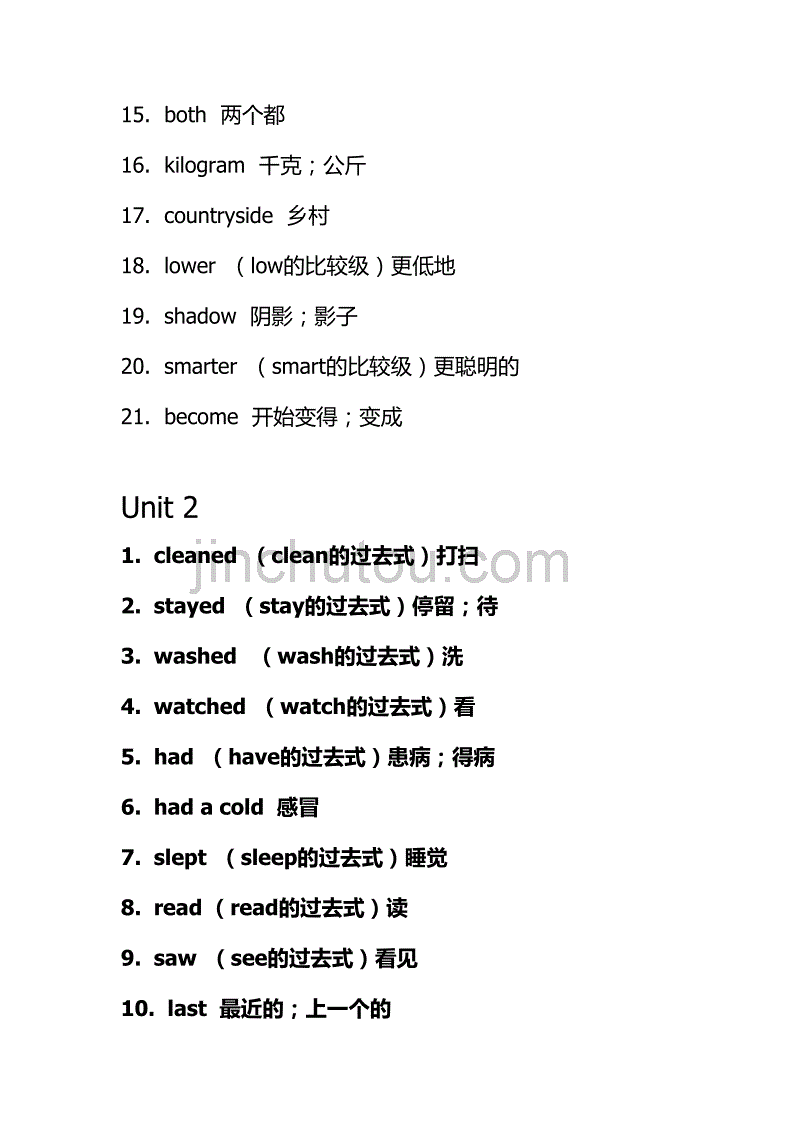 新人教版六年级英语下册单元词汇表_第2页