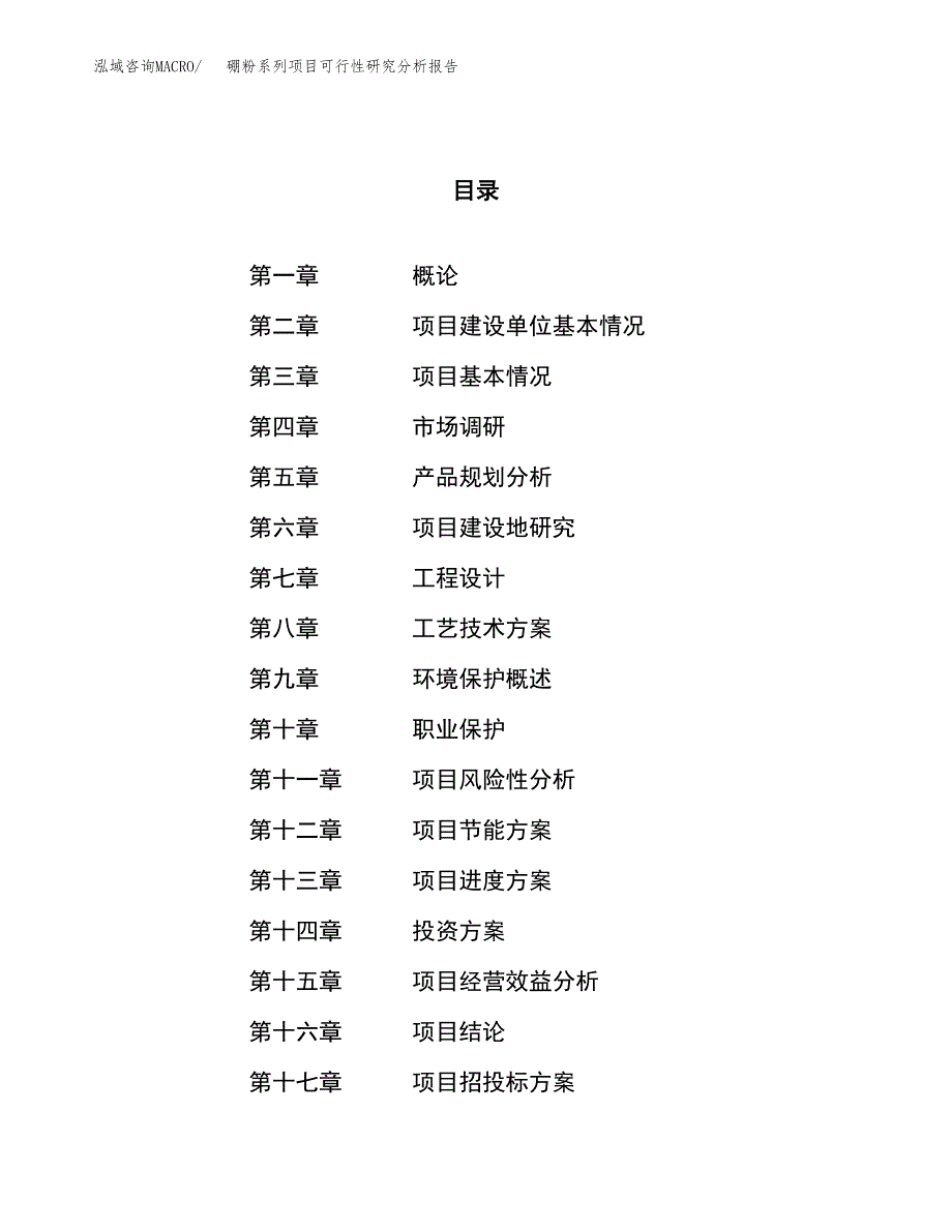 项目公示_硼粉系列项目可行性研究分析报告.docx_第1页