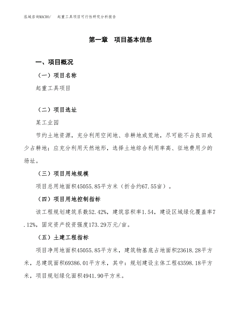 项目公示_起重工具项目可行性研究分析报告.docx_第2页