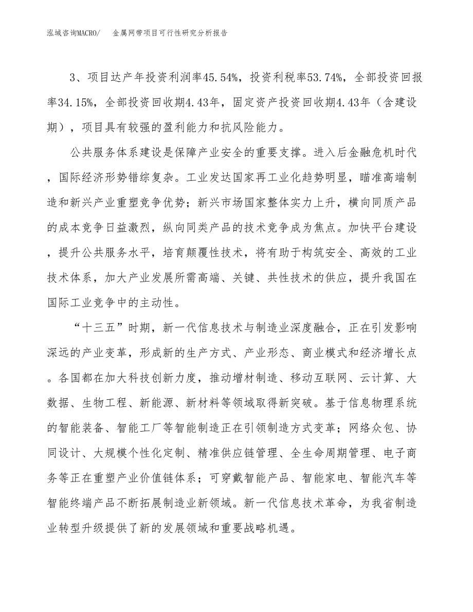 项目公示_金属网带项目可行性研究分析报告.docx_第5页