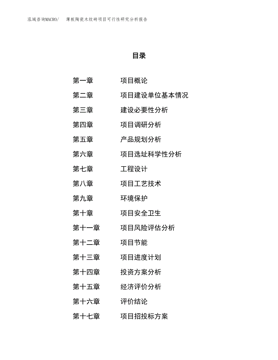 项目公示_薄板陶瓷木纹砖项目可行性研究分析报告.docx_第1页